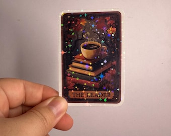 Tarot Card The Reader Holographic Bookish Sticker