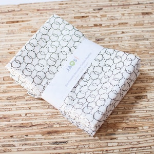 Large Cloth Napkins - Set of 4 - (N3968) - Olive Green Dotted Rings Modern Reusable Fabric Napkins