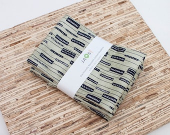 Large Cloth Napkins - Set of 4 - (N4154) - Geometric Stripe Tanned Modern Reusable Fabric Napkins