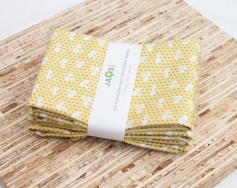 Large Cloth Napkins - Set of 4 - (N1697) - Dots Sprouts Modern Reusable Fabric Napkins