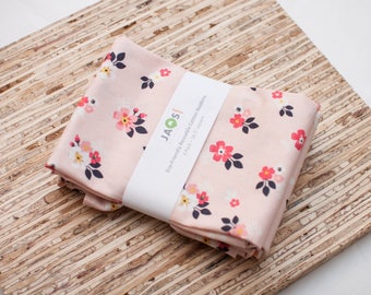 Large Cloth Napkins - Set of 4 - (N5285) - Little Pink Floral Modern Reusable Fabric Napkins