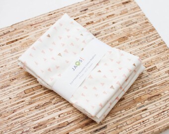 Large Cloth Napkins - Set of 4 - (N8344) - Little Pink Triangles Modern Reusable Fabric Napkins