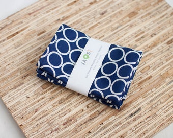 Small Cloth Napkins - Set of 4 - (N316s) - Metro Navy Blue Circles Modern Reusable Fabric Napkins