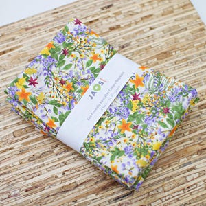 Large Cloth Napkins - Set of 4 (NF914) -  Colorful Floral Spray Fabric Napkins