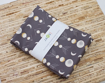 Large Cloth Napkins - Set of 4 - (ND010) - Moons Charcoal Grey Reusable Fabric Napkins