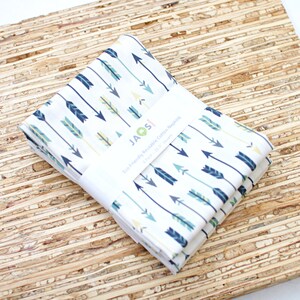 Large Cloth Napkins - Set of 4 - (NG325) - Arrows on Cream Modern Reusable Fabric Napkins