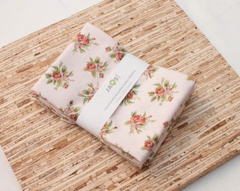 Large Cloth Napkins - Set of 4 - (N5231) - Tranquil Flower Pink Modern Reusable Fabric Napkins