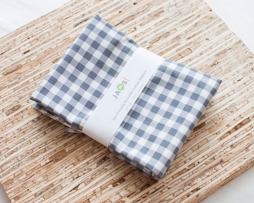 Large Cloth Napkins Set of 4 N6976 Gingham Checkered Etsy