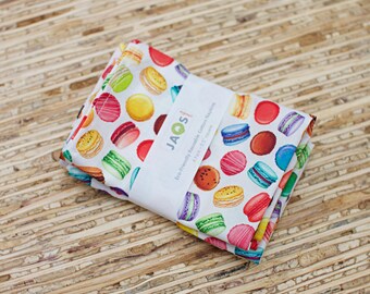 Small Cloth Napkins - Set of 4 - (NC029s) - Colorful Macarons Modern Reusable Cotton Fabric Napkins