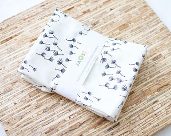Large Cloth Napkins - Set of 4 - (NA814) - Floating Dandelion Wishes Ivory Reusable Fabric Napkins