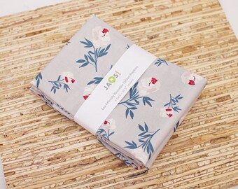 Large Cloth Napkins - Set of 4 (NA404) - Rose Toss Earthy Grey Fabric Napkins