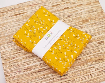 Large Cloth Napkins - Set of 4 - (NE574) - Marigold Sprig Vines Modern Reusable Fabric Napkins