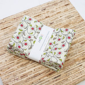 Large Cloth Napkins - Set of 4 - (N3723) - Flower Floral Modern Reusable Fabric Napkins