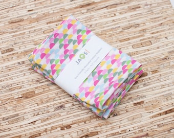 Small Cloth Napkins - Set of 4 - (N7475s) - Little Hills Pink Reusable Cotton Fabric Napkins