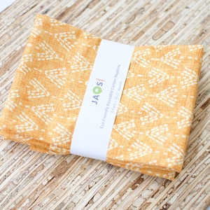 Large Cloth Napkins - Set of 4 - (ND541) - Stitch Dark Yellow Reusable Fabric Napkins