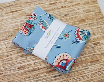 Large Cloth Napkins - Set of 4 (N9429) - Kashmir Floral Blue Fabric Napkins