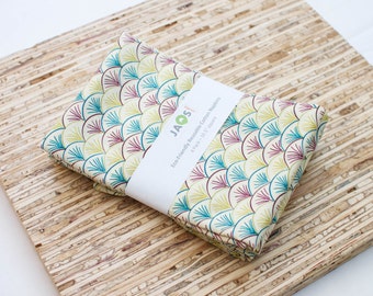 Large Cloth Napkins - Set of 4 - (N2681) - Fan Scallop Modern Reusable Fabric Napkins