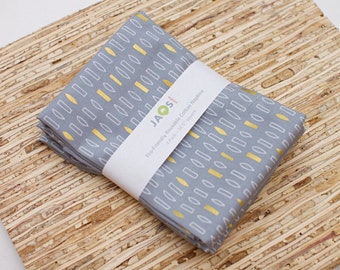 Large Cloth Napkins - Set of 4 - (NA259) - Grey Modern Shapes Reusable Fabric Napkins