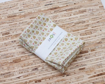 Small Cloth Napkins - Set of 4 - (N7061s) - Grey Guitar Pic Reusable Cotton Fabric Napkins