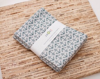 Large Cloth Napkins - Set of 4 - (N7735) - Anchors Grey Modern Reusable Fabric Napkins