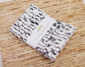 Large Cloth Napkins - Set of 4 (NB578) - Hearth Squares Black White Reusable Fabric Napkins