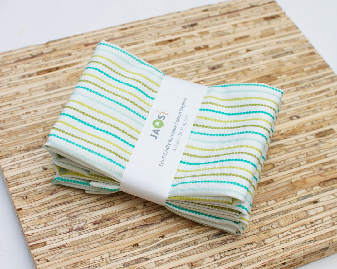 Large Cloth Napkins Set of 4 N1965 Stripe Modern Reusable Fabric