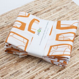Large Cloth Napkins - Set of 4 - (N1302) - Orange Brown Modern Reusable Fabric Napkins