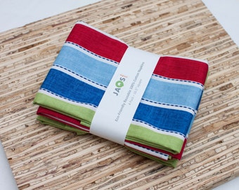 Large Cloth Napkins - Set of 4 - (N1832) - Stripes Modern Reusable Fabric Napkins