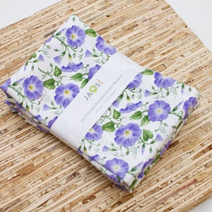 Large Cloth Napkins - Set of 4 - (NB666) - Purple Morning Glory Floral Reusable Fabric Napkins