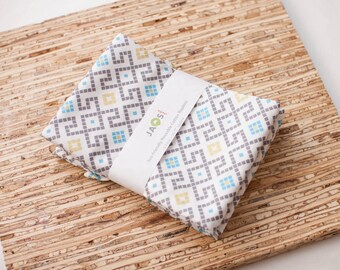 Large Cloth Napkins - Set of 4 (N8747) - Greek Tiles Modern Reusable Fabric Napkins
