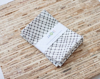 Small Cloth Napkins - Set of 4 (N7350s) -Crosshatch Natural Reusable Fabric Napkins