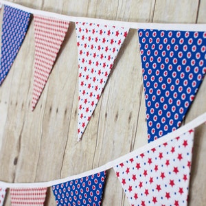America Red White and Blue Flag - Americana - Wall Decor, Fall Fabric Flag Bunting