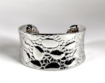 Vintage ELLE Sterling Silver and Ruby Cuff