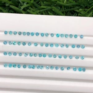Natural Brazilian Paraiba beautiful round cut gemstone very good color 66 pieces 1.7x1.7 mm