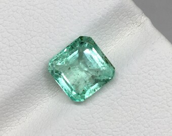 Geweldige natuurlijke Colombiaanse smaragd gefacetteerde edelsteen prachtige kleur achthoek 1,70 karaat 7 x 7 x 4,7 mm