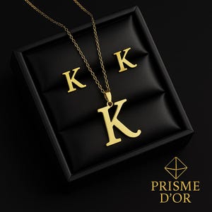 Link chain necklace - gold necklace - women&#39;s necklace - women&#39;s gift - pendant necklace - silver necklace - initial earring