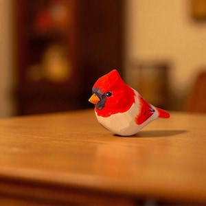 Scandinavian Wooden Bird Figurine – Hand-Carved & Painted Animal Sculpture for Home Décor and Gifts