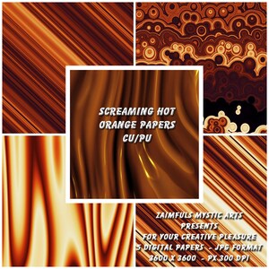 Screaming Hot Orange Digital Papers - Backgrounds - Textures