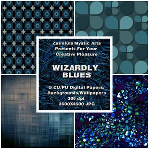 Wizardly Blues - Digital Paper/Wallpaper/Backgrounds