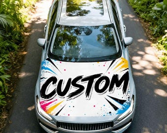 Custom Car Hood Cover with Optional Flag Bundle, Personalized Vehicle Hood Protector for Cars SUV