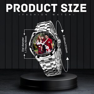 Personalized Photo Watch for Men, Custom Picture Watch, Upload Your Photo Watch, Gift for Dad, Husband, Boyfriend, Anniversary Gift image 3