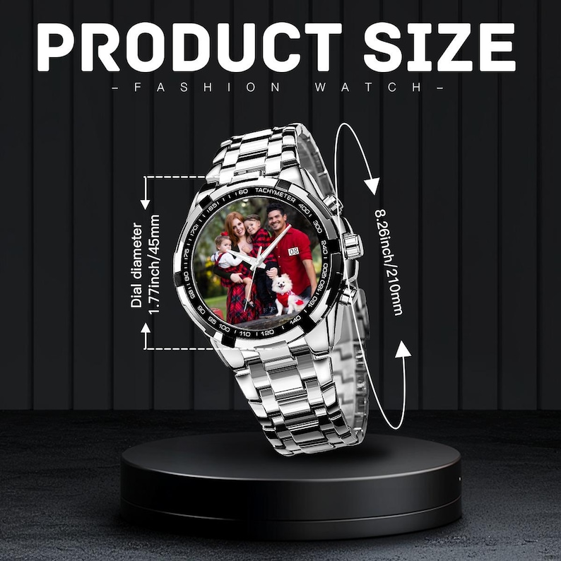 Personalized Photo Watch for Men, Custom Picture Watch, Upload Your Photo Watch, Gift for Dad, Husband, Boyfriend, Anniversary Gift image 3