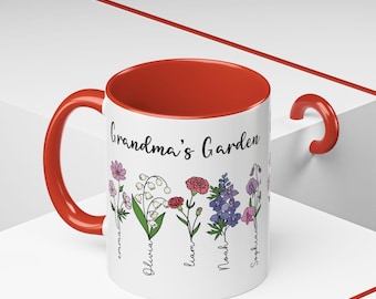 Personalized Birth Month Flower Cup - Custom Coffee Mug Gift For Her On Mother'S Day