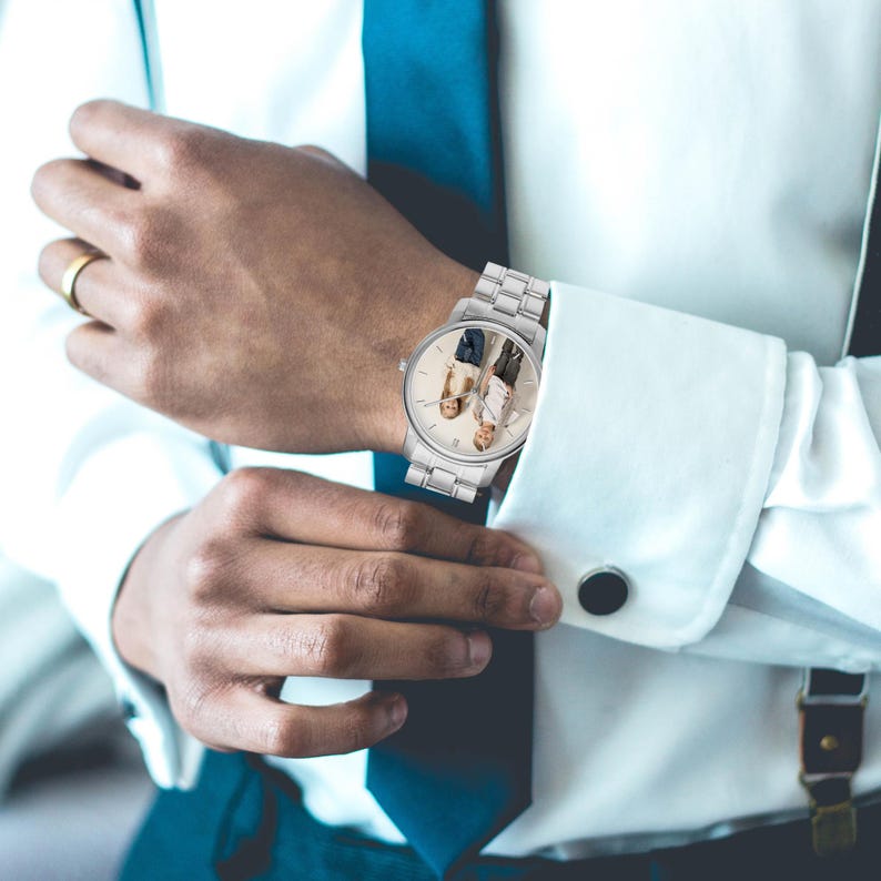 Custom Photo Watch, Personalized Watch for Men, Engraved Watch Gift for Him, Husband Gift, Boyfriend Gift, Anniversary Gift, Watches for Dad image 5