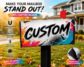 Custom Magnetic Mailbox Cover 21x18 Personalized Waterproof Mailbox Wrap UV Resistant Outdoor Mailbox Decoration for Home Garden Yard