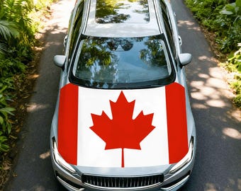 Canada Flag Car Hood Cover, Canadian Flag Car Accessory, Patriotic Vehicle Hood Protector, Auto Flag Decor Set