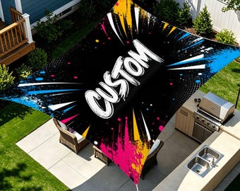 Custom Shade Sail Canopy for Patio Backyard Camping, Personalized Outdoor Sun Shade Cover, Waterproof Oxford Fabric Awning