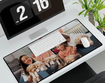 Personalized Family Photo Desk Mat – Large Custom Mouse Pad | Non Slip Office Desk Decor | Meaningful Gift for Dad