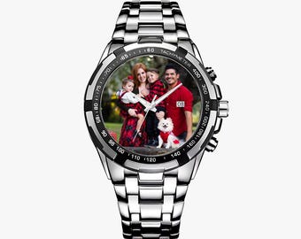 Personalized Photo Watch for Men, Custom Picture Watch, Upload Your Photo Watch, Gift for Dad, Husband, Boyfriend, Anniversary Gift
