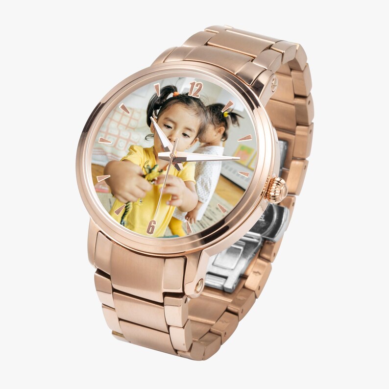 Custom Photo Automatic Watch with Steel Strap, Personalized Stainless Steel Watch, Anniversary Birthday Gift for Men Women imagen 8